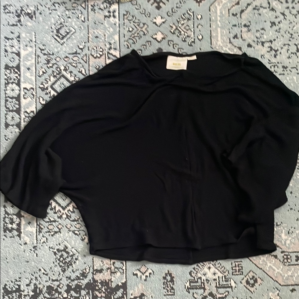 Anthropologie Flowy Black Top
